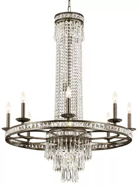 Crystorama lighting, crystal and bronze chandelier