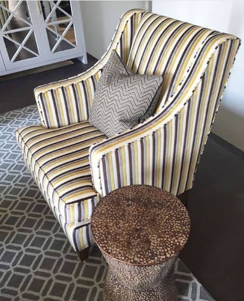 Striped Chair In Family Room