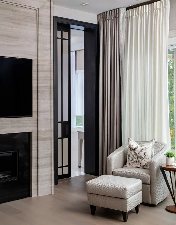 Oakville Dream Home Master Bedroom Fireplace Design